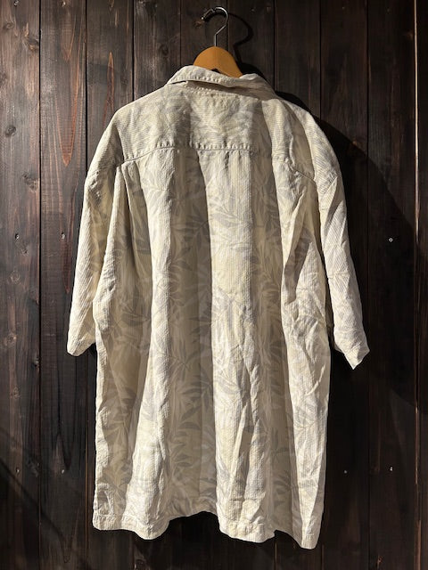 メンズヴィンテージ アロハシャツ 【Tommy Bahama】リーフ ベージュ