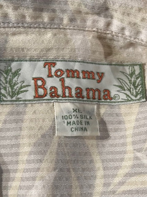 メンズヴィンテージ アロハシャツ 【Tommy Bahama】リーフ ベージュ
