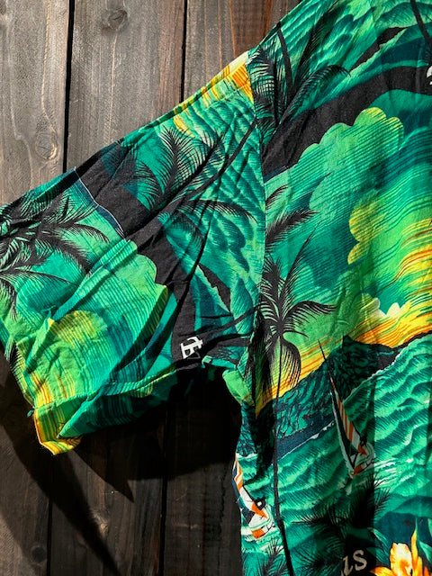 メンズヴィンテージ アロハシャツ 【COJ apparels】ビーチ グリーン