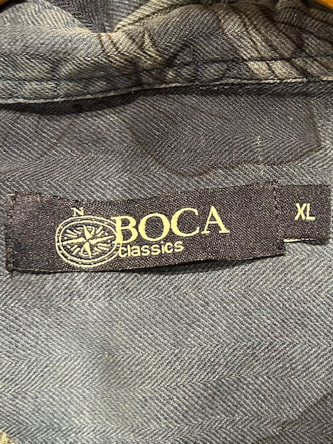 メンズヴィンテージ アロハシャツ 【BOCA CLASSICS】リーフ  ネイビー