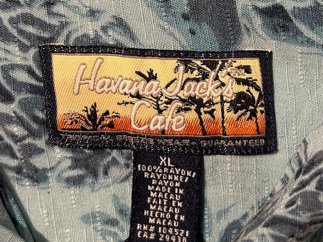 メンズヴィンテージ アロハシャツ 【Havana Jack's Cafe】パイナップル ブルー