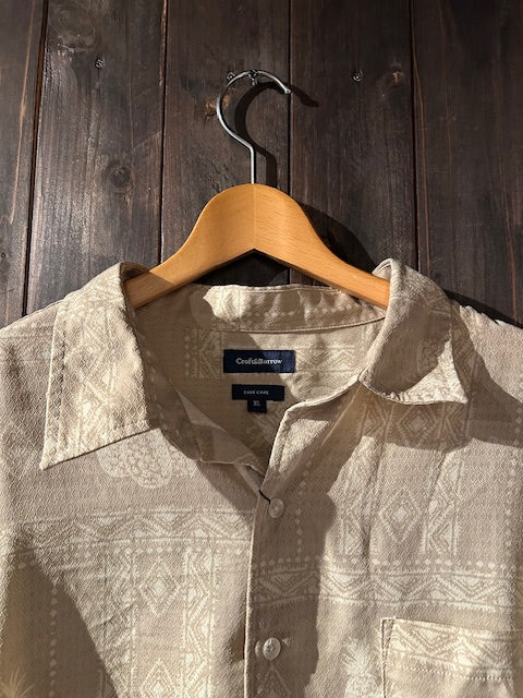 メンズヴィンテージ アロハシャツ 【croft&Barrow】パイナップル ベージュ