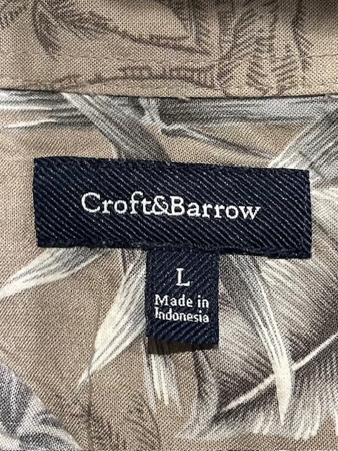 メンズヴィンテージ アロハシャツ 【croft&Barrow】ヤシ ベージュ