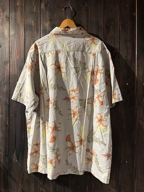 メンズヴィンテージ アロハシャツ 【croft&Barrow】フラワー ベージュ
