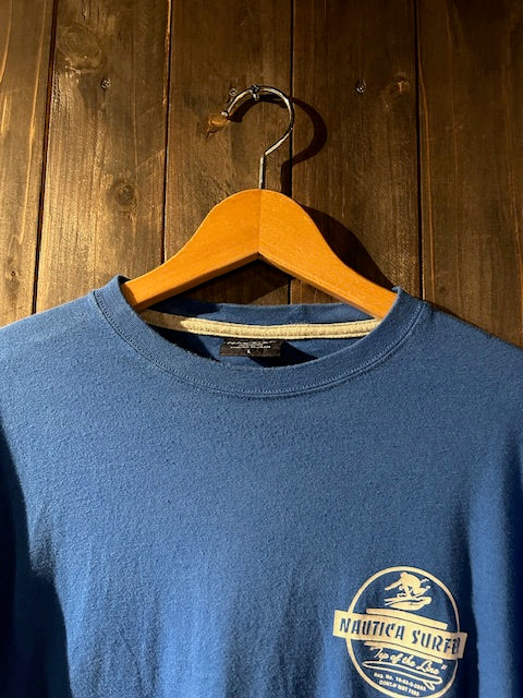 メンズヴィンテージ　Tシャツ 【NAUTICA ワンポイントロゴ】ブルー