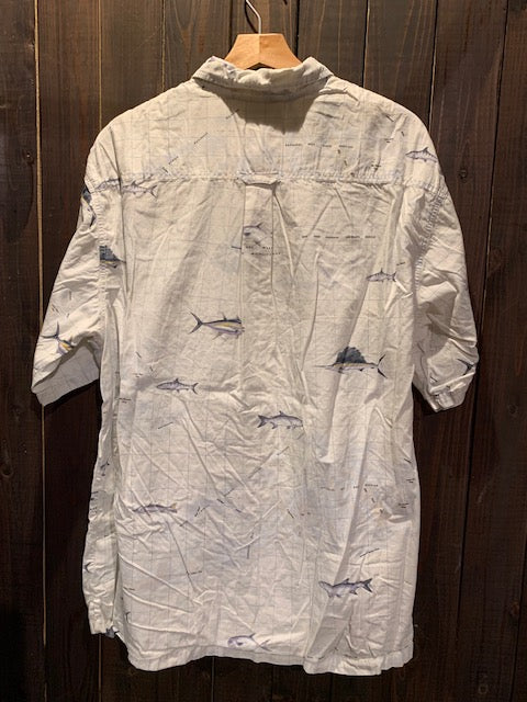 メンズヴィンテージ アロハシャツ 【Columbia】フィッシュ ベージュ