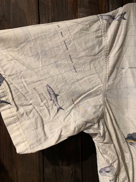 メンズヴィンテージ アロハシャツ 【Columbia】フィッシュ ベージュ