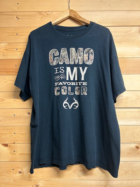 メンズヴィンテージ　Tシャツ 【REALTREE 】迷彩柄 フロントデザイン ブラック