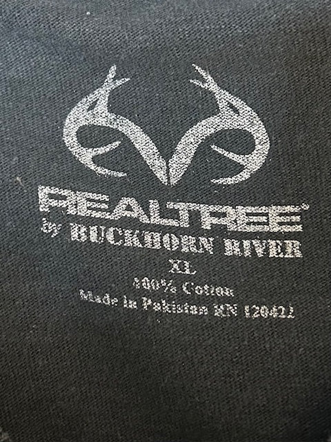 メンズヴィンテージ　Tシャツ 【REALTREE 】迷彩柄 フロントデザイン ブラック