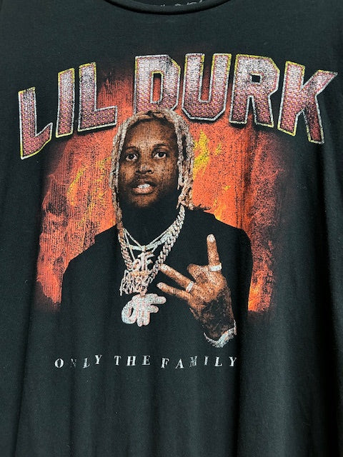 メンズヴィンテージ　Tシャツ 【LIL DURK】フロントデザイン ブラック