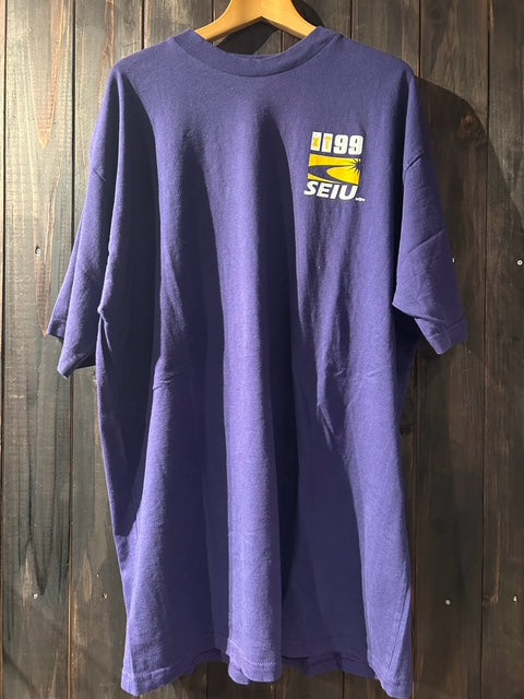 メンズヴィンテージ　Tシャツ 【SEIU】 ロゴ パープル