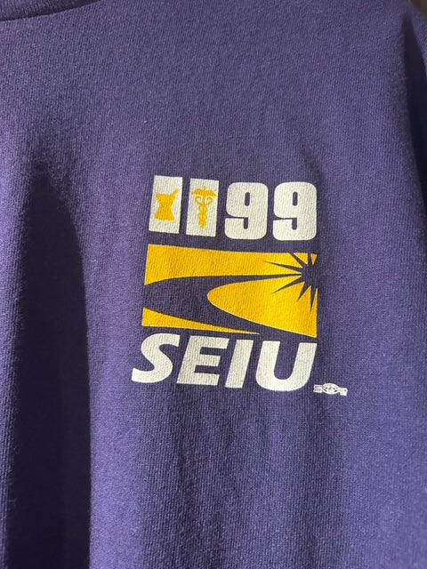 メンズヴィンテージ　Tシャツ 【SEIU】 ロゴ パープル