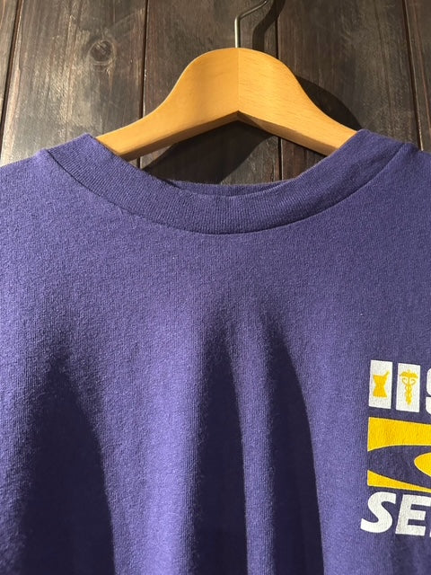 メンズヴィンテージ　Tシャツ 【SEIU】 ロゴ パープル
