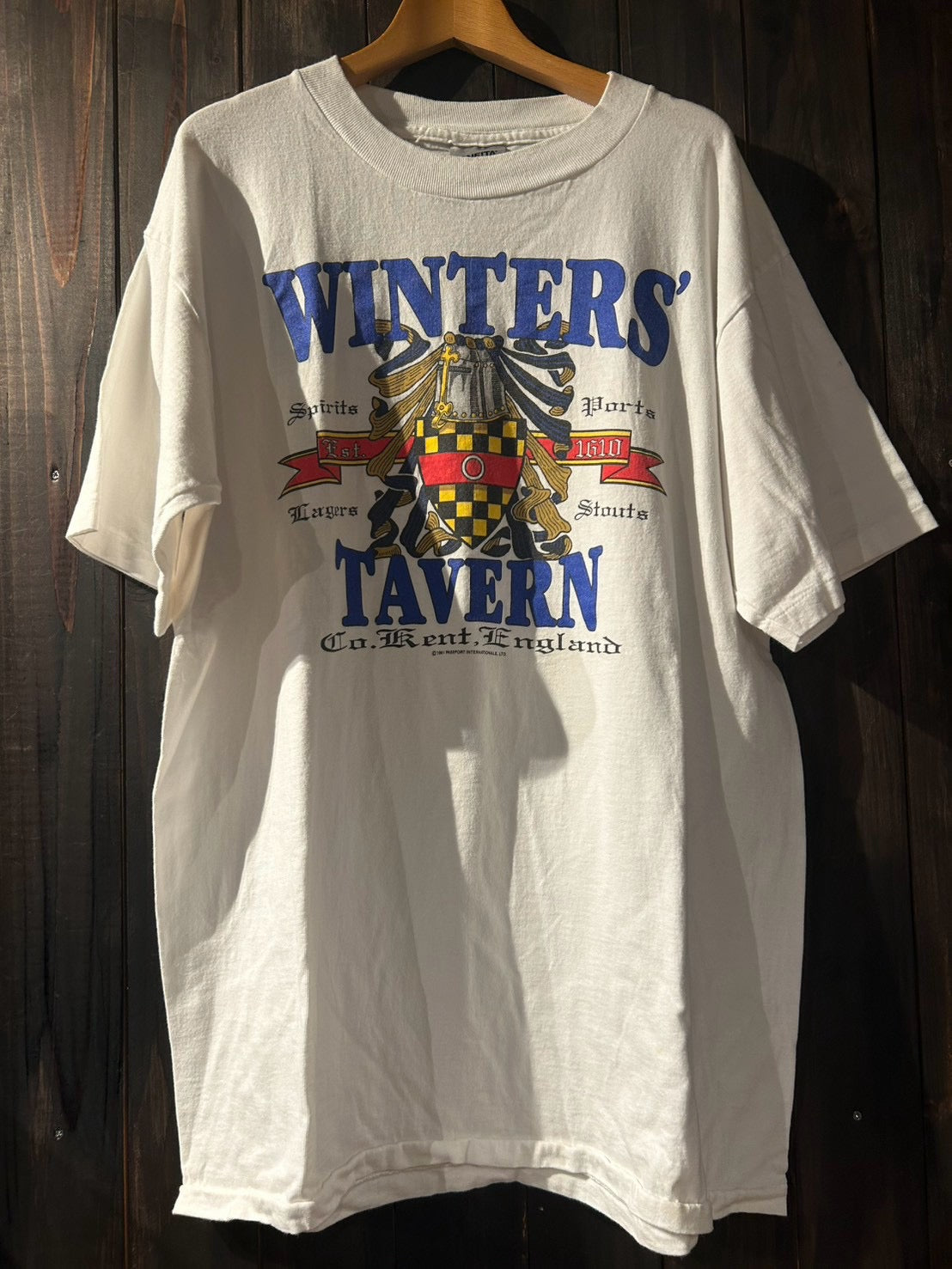 メンズヴィンテージ　Tシャツ 【WINTERS TAVERN】 フロントデザイン ホワイト