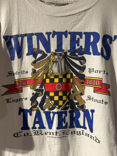 メンズヴィンテージ　Tシャツ 【WINTERS TAVERN】 フロントデザイン ホワイト