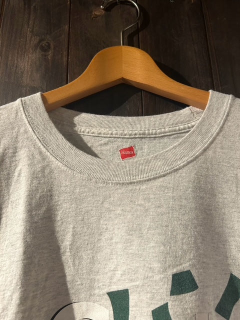 メンズヴィンテージ　Tシャツ 【Hanes】 フロントロゴデザイン グレー