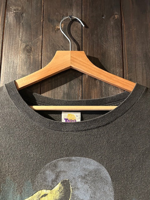 メンズヴィンテージ　Tシャツ 【Touch Tone】 オオカミ フロントデザイン ブラック