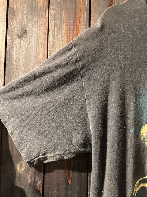 メンズヴィンテージ　Tシャツ 【Touch Tone】 オオカミ フロントデザイン ブラック