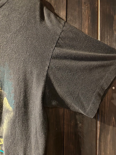 メンズヴィンテージ　Tシャツ 【Touch Tone】 オオカミ フロントデザイン ブラック