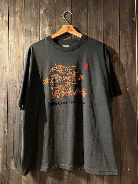 メンズヴィンテージ　Tシャツ 【doragonofchina】フロントデザイン ブラック