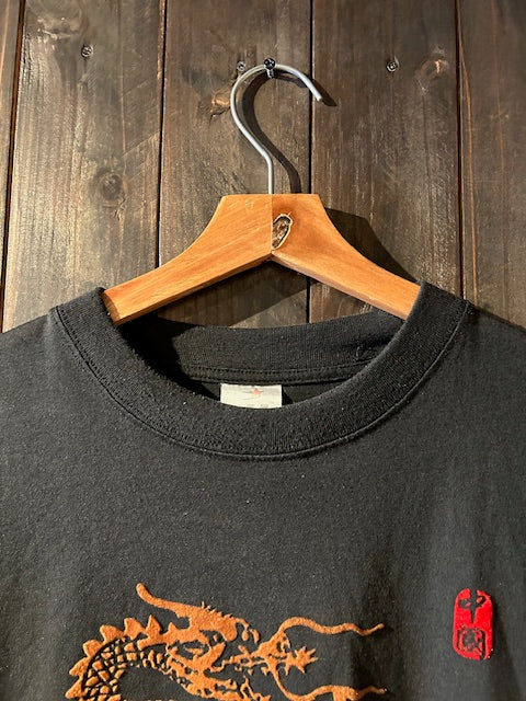 メンズヴィンテージ　Tシャツ 【doragonofchina】フロントデザイン ブラック