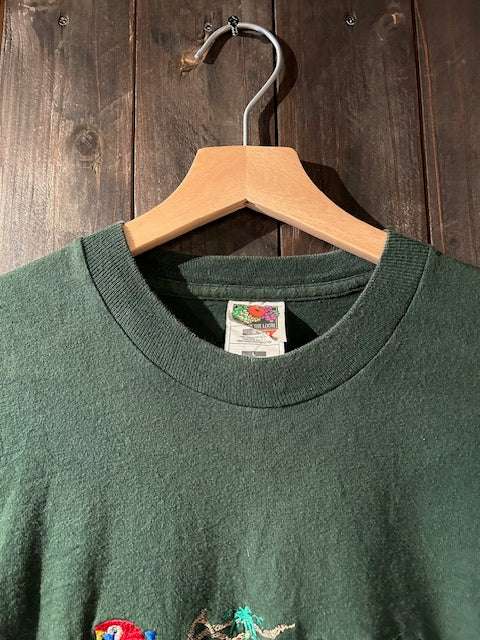 メンズヴィンテージ　Tシャツ 【HEAVY】フロント刺しゅう グリーン