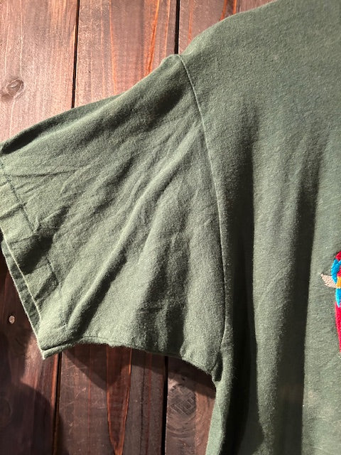 メンズヴィンテージ　Tシャツ 【HEAVY】フロント刺しゅう グリーン