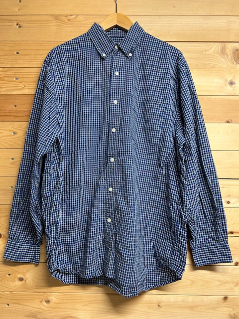 メンズヴィンテージ 長袖シャツ【Eddie Bauer】チェック ネイビー