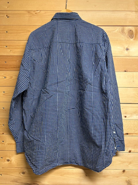 メンズヴィンテージ 長袖シャツ【Eddie Bauer】チェック ネイビー