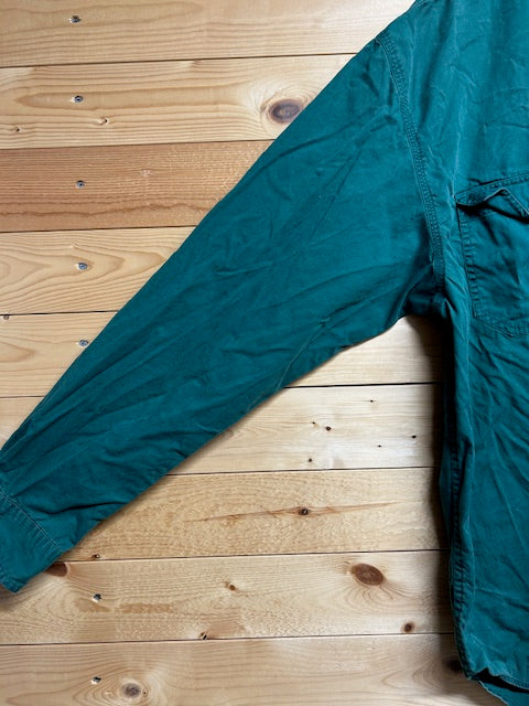 メンズヴィンテージ 長袖シャツ【Eddie Bauer】無地 グリーン