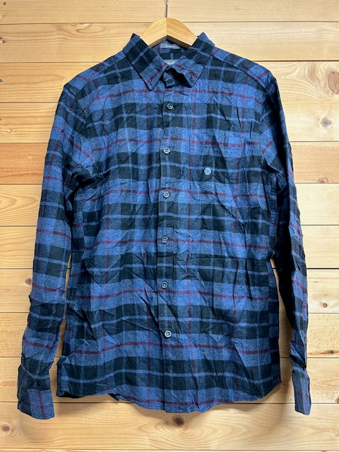 メンズヴィンテージ 長袖シャツ【Eddie Bauer】チェック ネイビーブルー