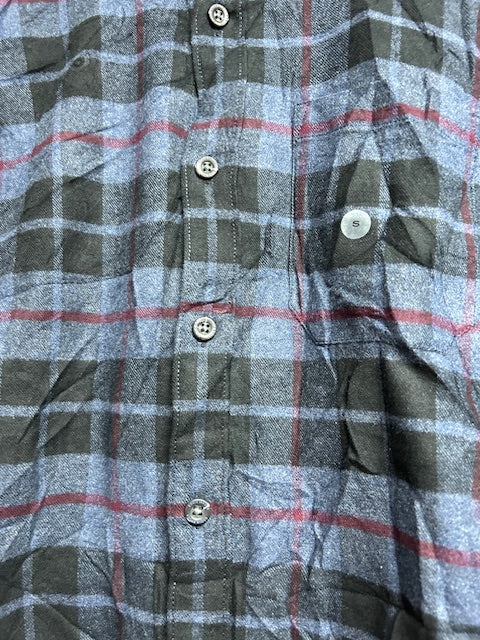 メンズヴィンテージ 長袖シャツ【Eddie Bauer】チェック ネイビーブルー