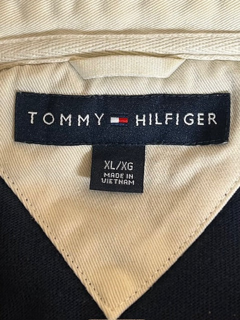 メンズヴィンテージ 長袖シャツ【TOMMY HILFIGER】ストライプ ネイビー