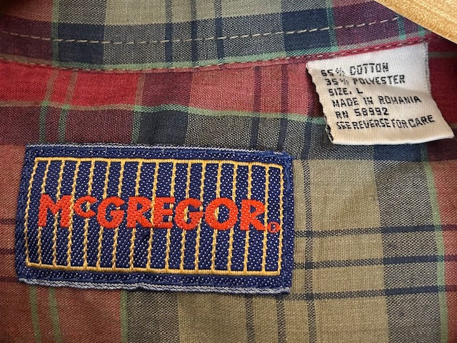 メンズヴィンテージ 長袖シャツ【McGREGOR】チェック ネイビー ピンク