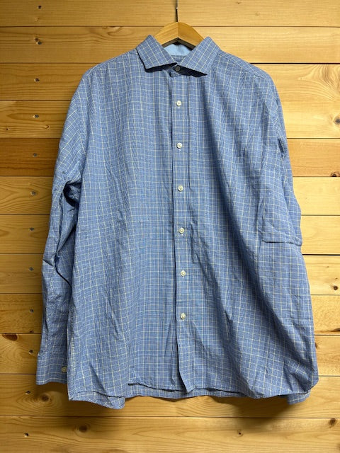 メンズヴィンテージ 長袖シャツ【NAUTICA】チェック ブルー イエロー