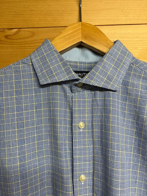 メンズヴィンテージ 長袖シャツ【NAUTICA】チェック ブルー イエロー
