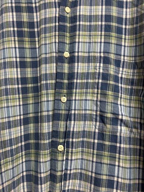 メンズヴィンテージ シャツ【Eddie Bauer】チェック ネイビー グリーン