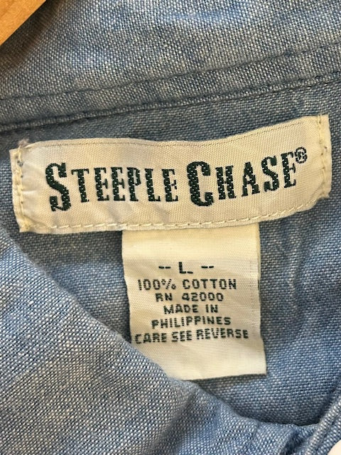 メンズヴィンテージ シャツ【STEEPLE CHASE】ストライプ グリーン