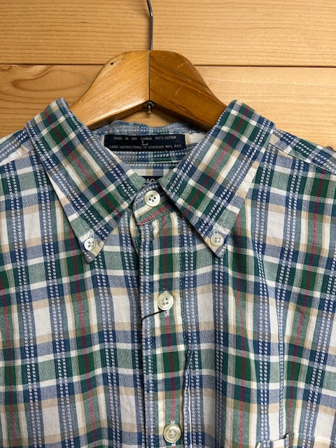 メンズヴィンテージ シャツ【DOCKERS】チェック ブルー グリーン