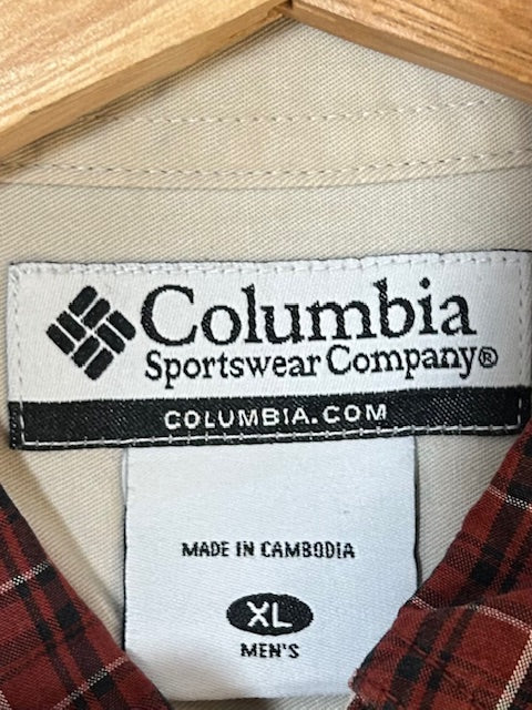 メンズヴィンテージ シャツ【Columbia】チェック レッド