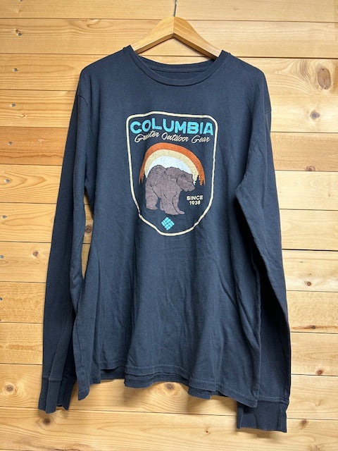 メンズヴィンテージ Tシャツ【Columbia】フロントデザイン ネイビー