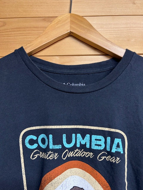 メンズヴィンテージ Tシャツ【Columbia】フロントデザイン ネイビー