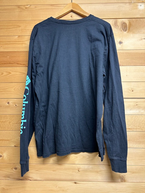 メンズヴィンテージ Tシャツ【Columbia】フロントデザイン ネイビー