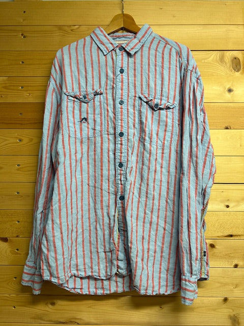 メンズヴィンテージ シャツ【NAUTICA】ストライプ ブルー ピンク