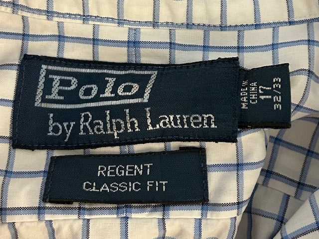 メンズヴィンテージ シャツ【POLO by Ralph Lauren】チェック ホワイト ブルー