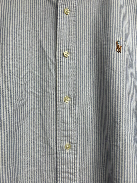 メンズヴィンテージ シャツ【Ralph Lauren】 ストライプ ブルー