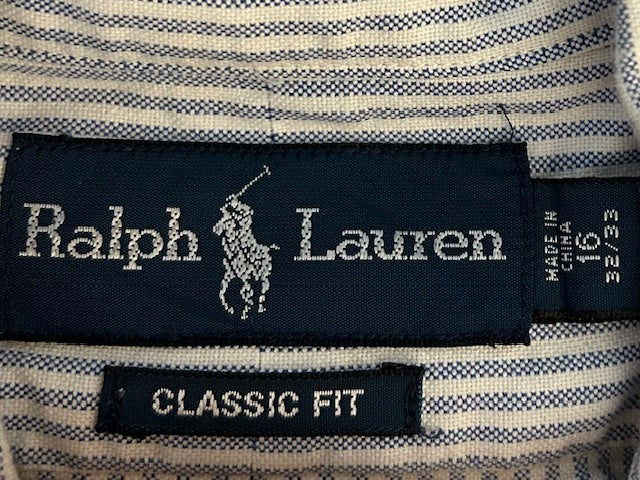 メンズヴィンテージ シャツ【Ralph Lauren】 ストライプ ブルー