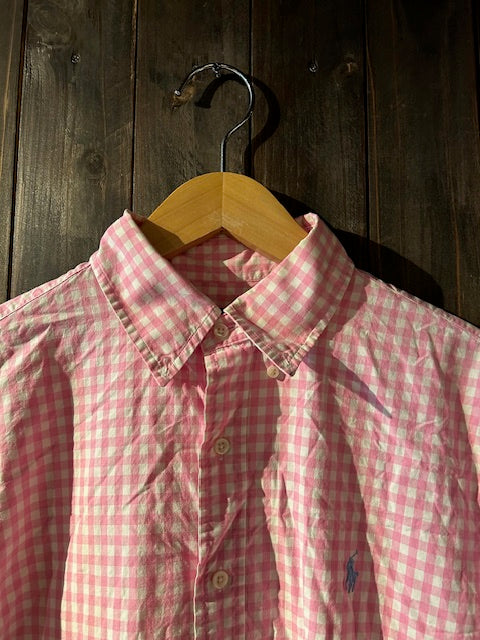 メンズヴィンテージ シャツ【Ralph Lauren】チェック ピンク