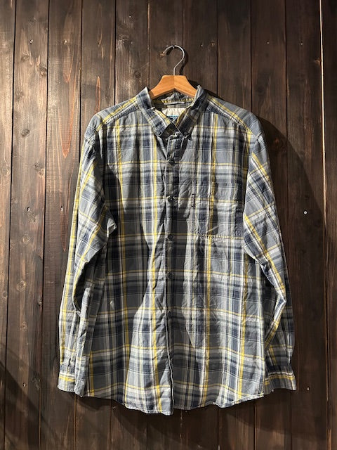 メンズヴィンテージ シャツ【Columbia】チェック グレー