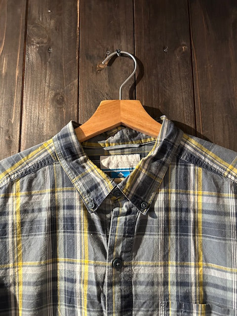 メンズヴィンテージ シャツ【Columbia】チェック グレー
